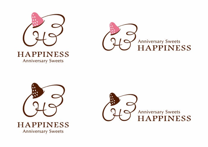 洋菓子店happinessロゴ Kankan Illustration Factory